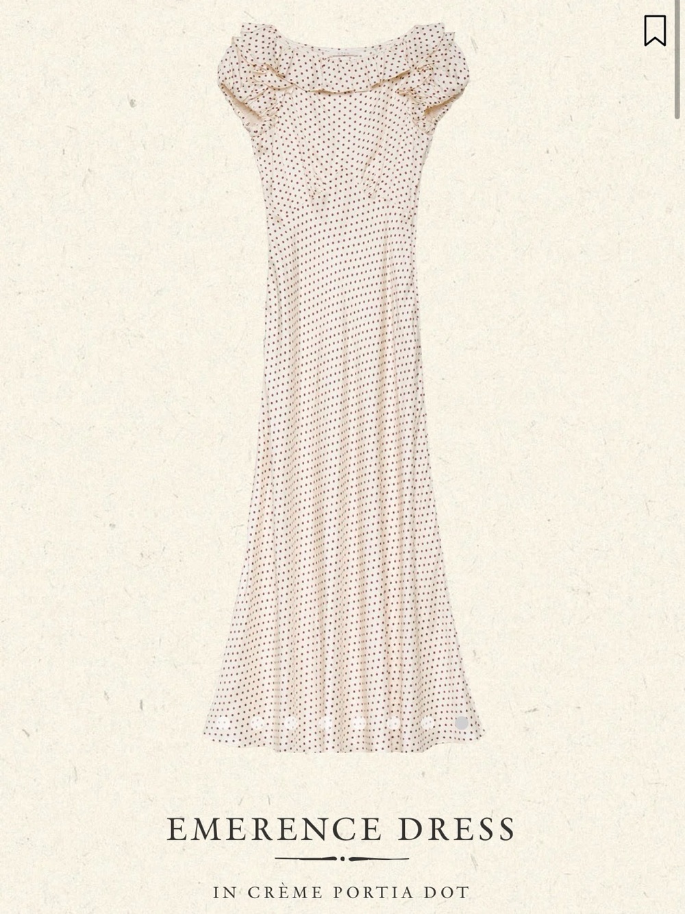 NWOT size s Doen Emerence Dress — Crème with Black Dot - Picture 1 of 6
